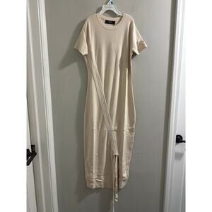 OPT One Pretty Time Ruched Front Dress Size XXS Midi Cream Dress‎